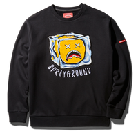 SG CHENILLE SMILEY CREW NECK PULLOVER BLACK - spraygroundgcc