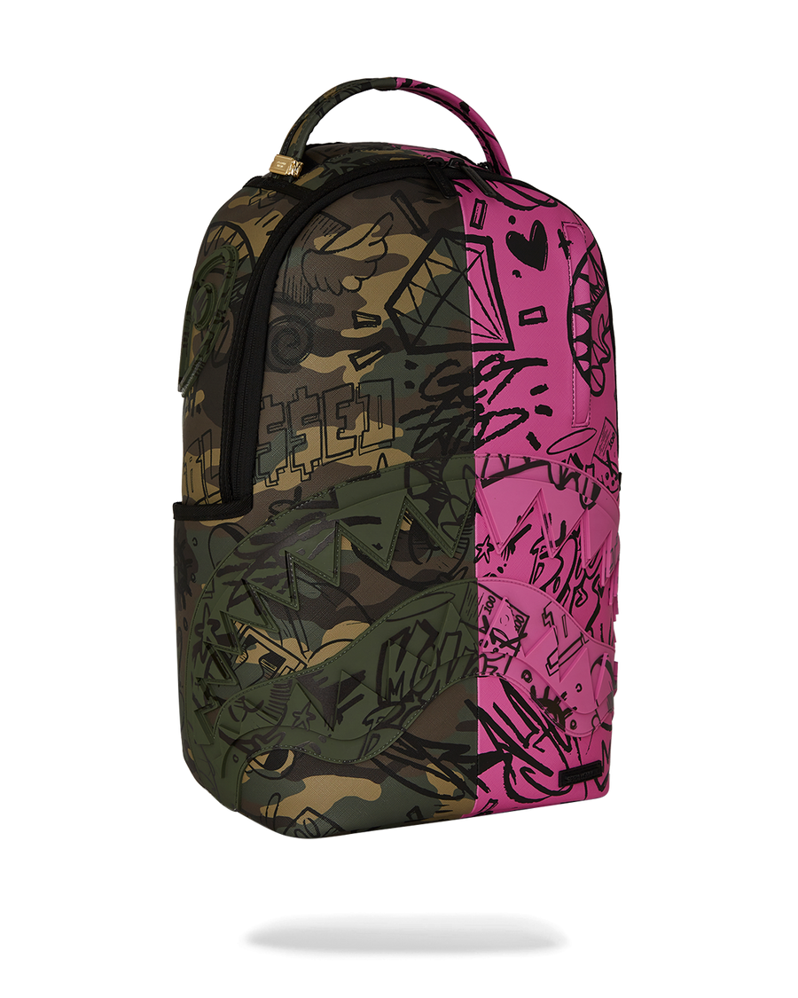 SPLIT PINK AND CAMO DLXSV BACKPACK