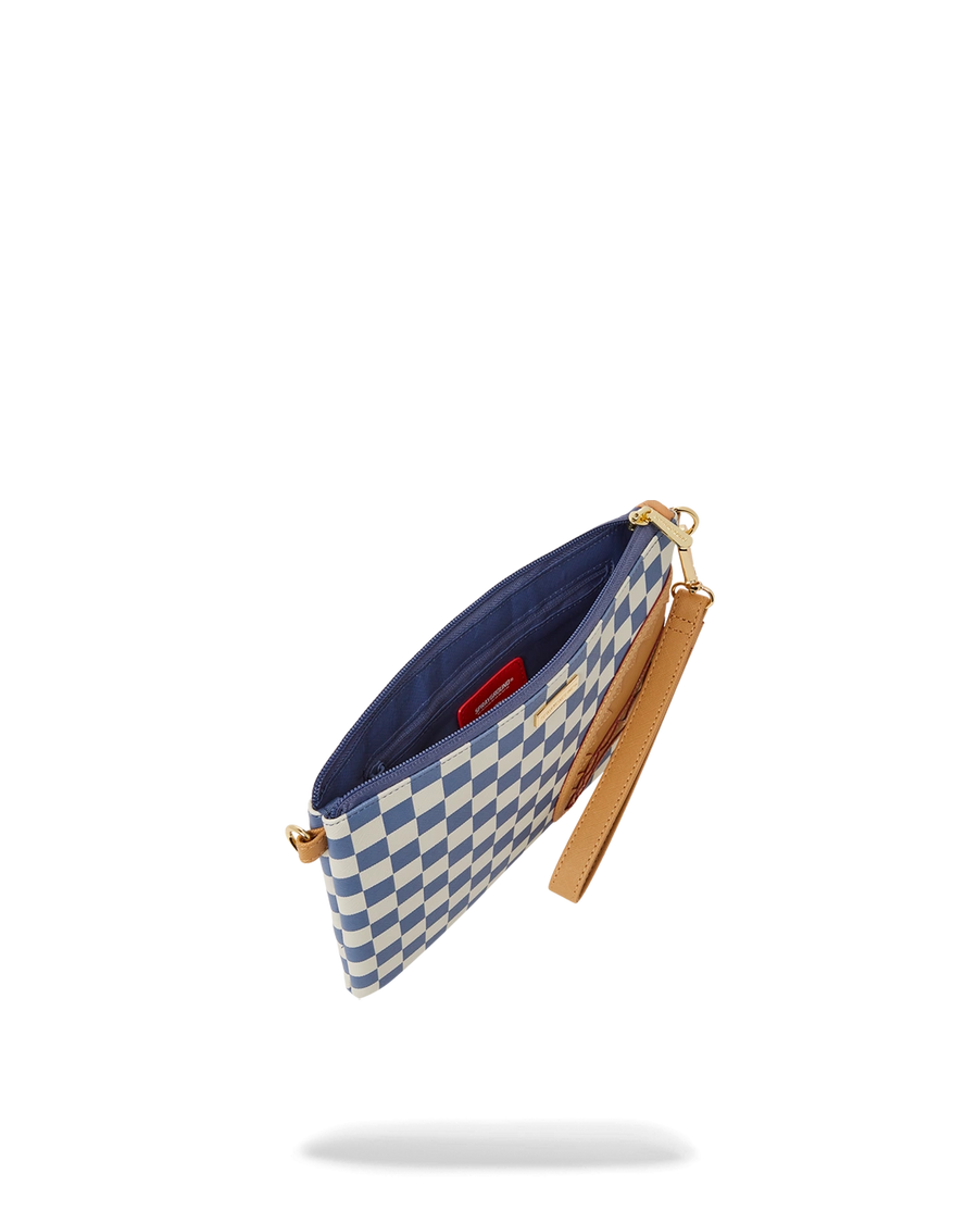 LETTER CHECKERS CLUTCH