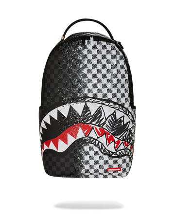 GREY CHECK SCRIBBLE SPLIT DLX BACKPACK