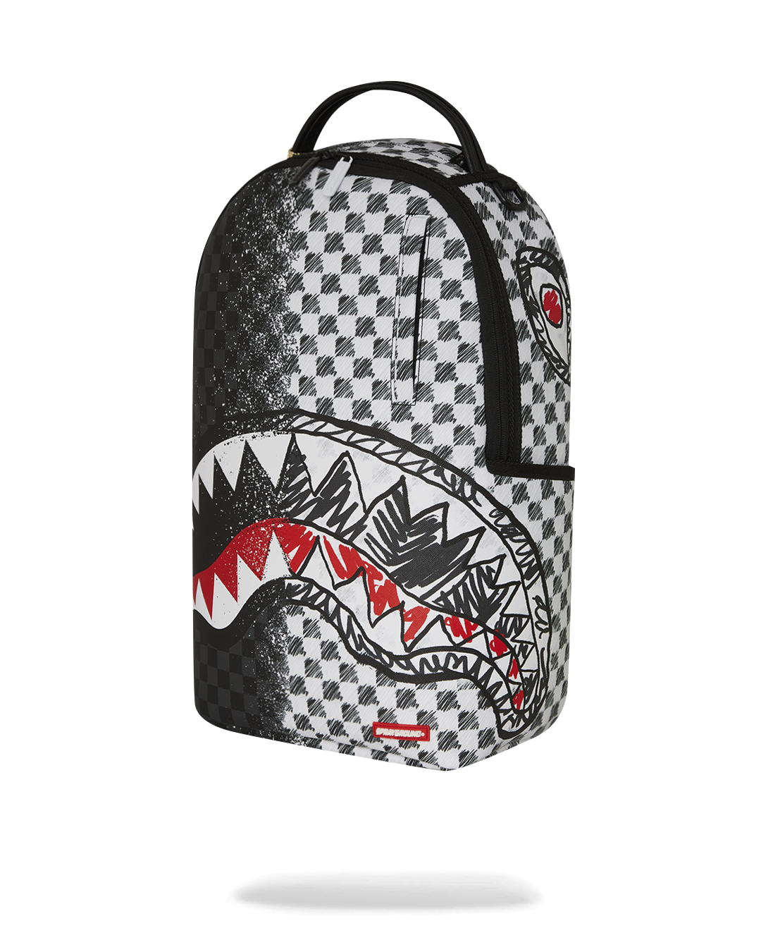 GREY CHECK SCRIBBLE SPLIT DLX BACKPACK