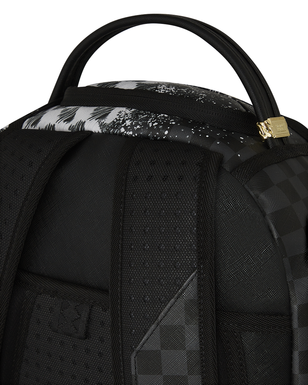 GREY CHECK SCRIBBLE SPLIT DLX BACKPACK