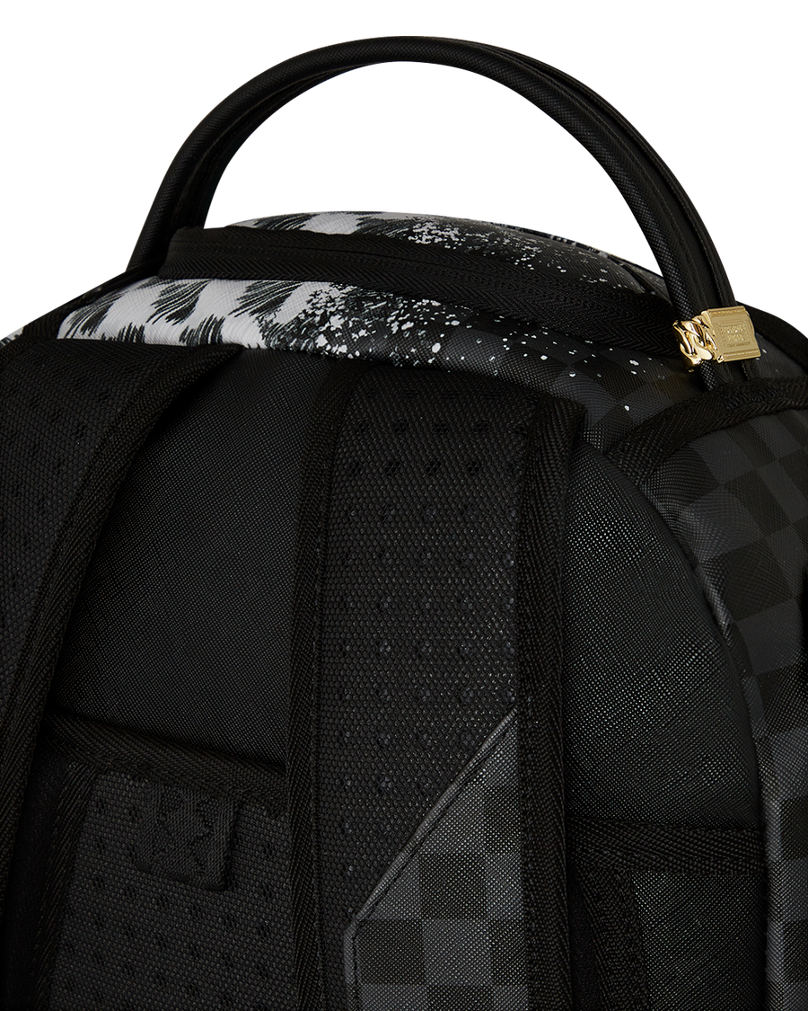 GREY CHECK SCRIBBLE SPLIT DLX BACKPACK