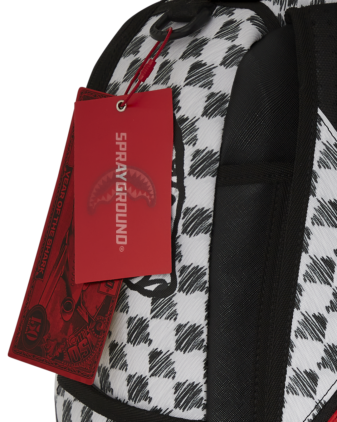 GREY CHECK SCRIBBLE SPLIT DLX BACKPACK