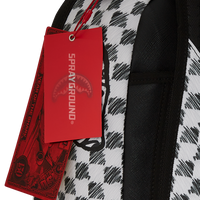 GREY CHECK SCRIBBLE SPLIT DLX BACKPACK