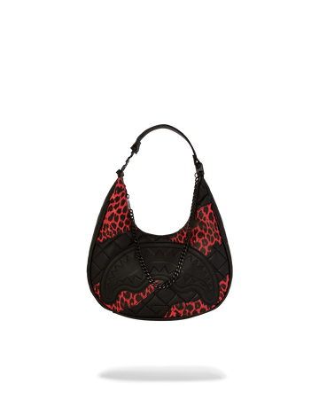 RED LEOPARD PUFFER VICE SHOULDER BAG