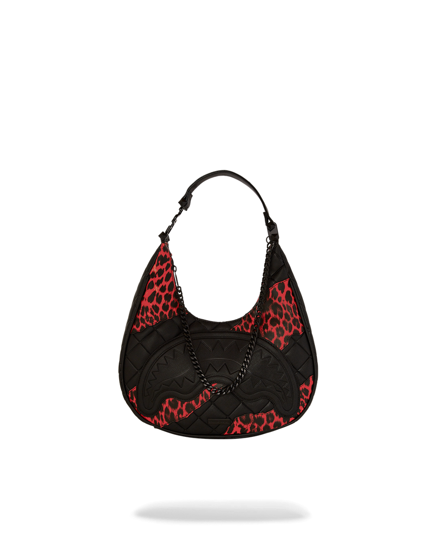 RED LEOPARD PUFFER VICE SHOULDER BAG