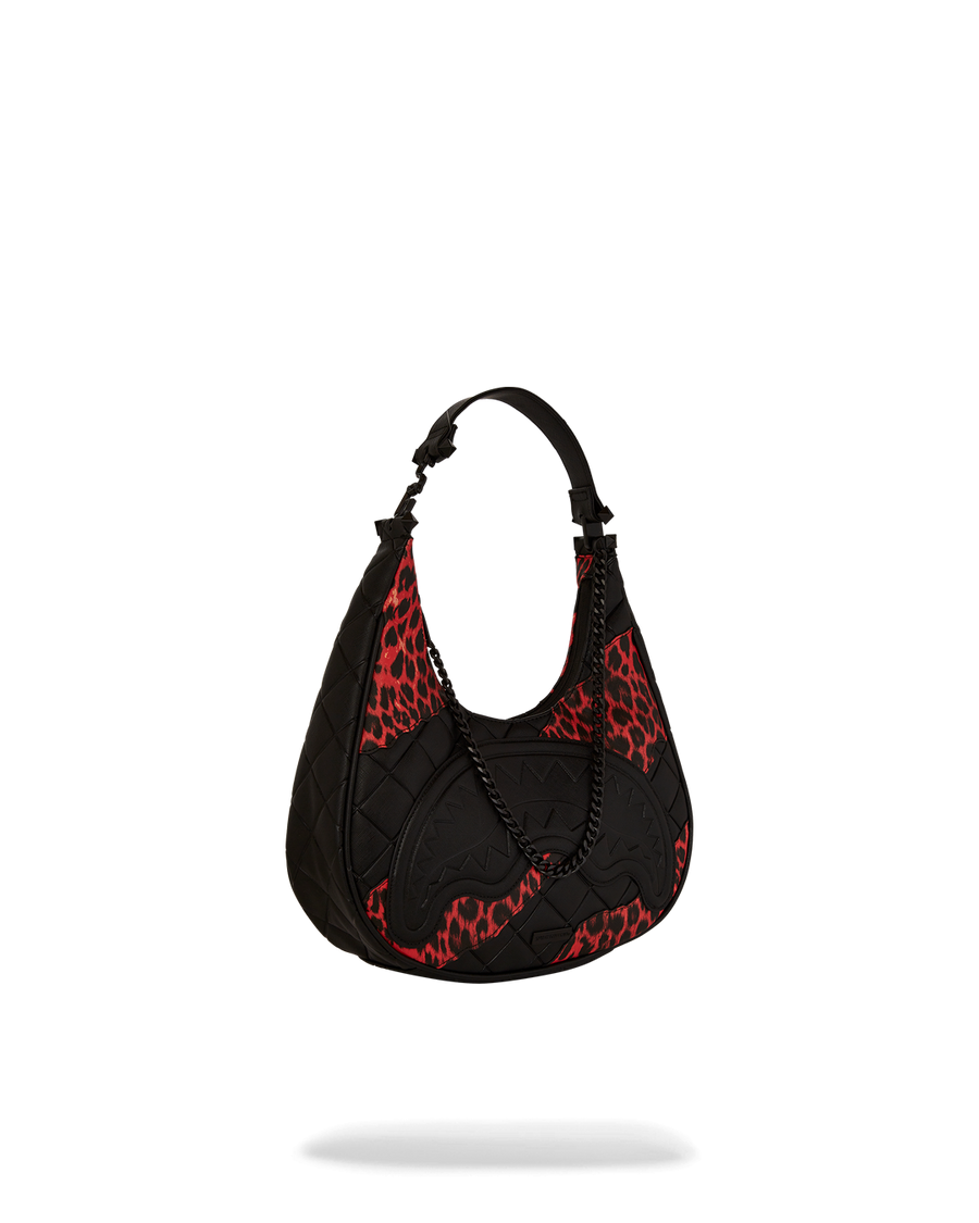 RED LEOPARD PUFFER VICE SHOULDER BAG
