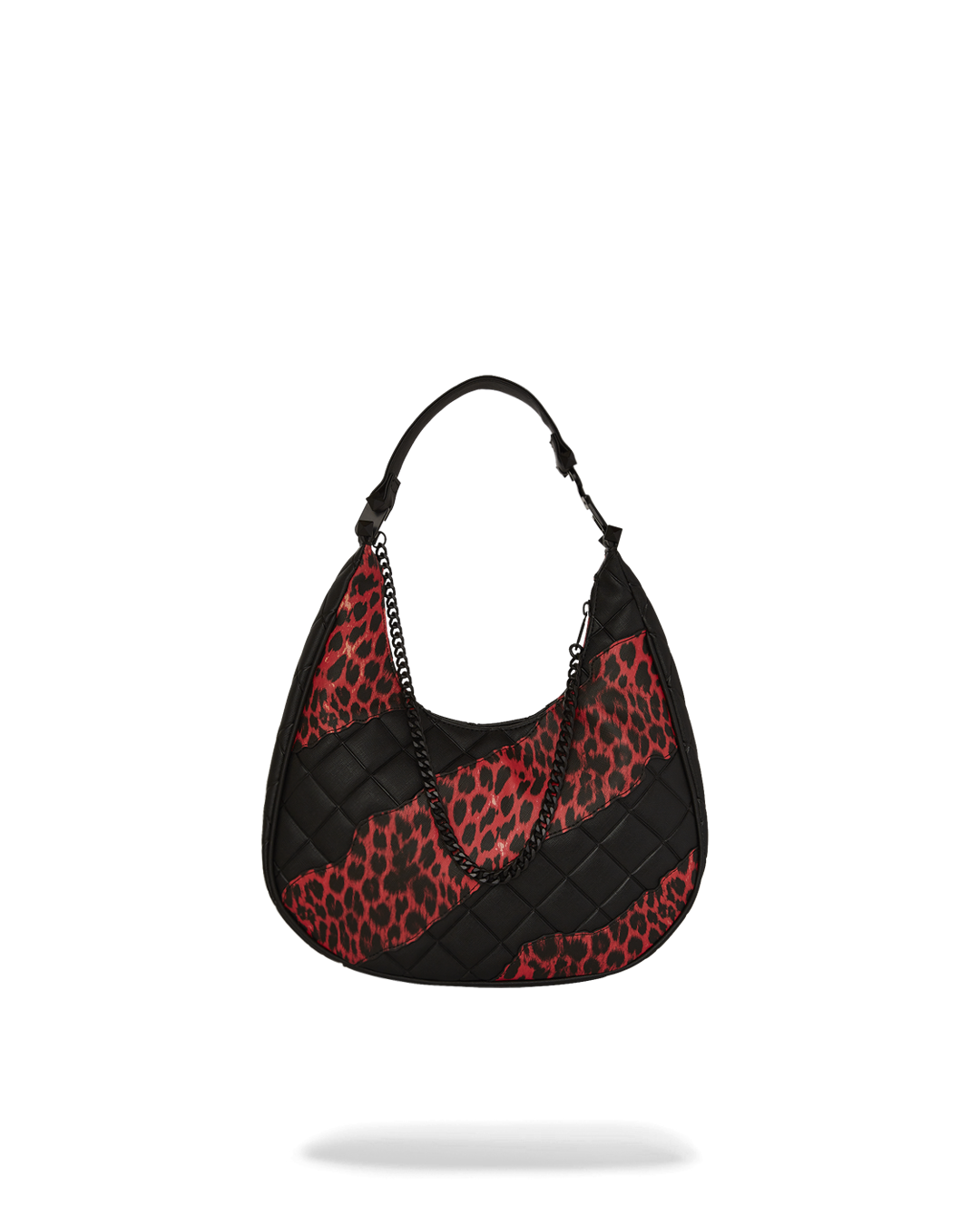 RED LEOPARD PUFFER VICE SHOULDER BAG