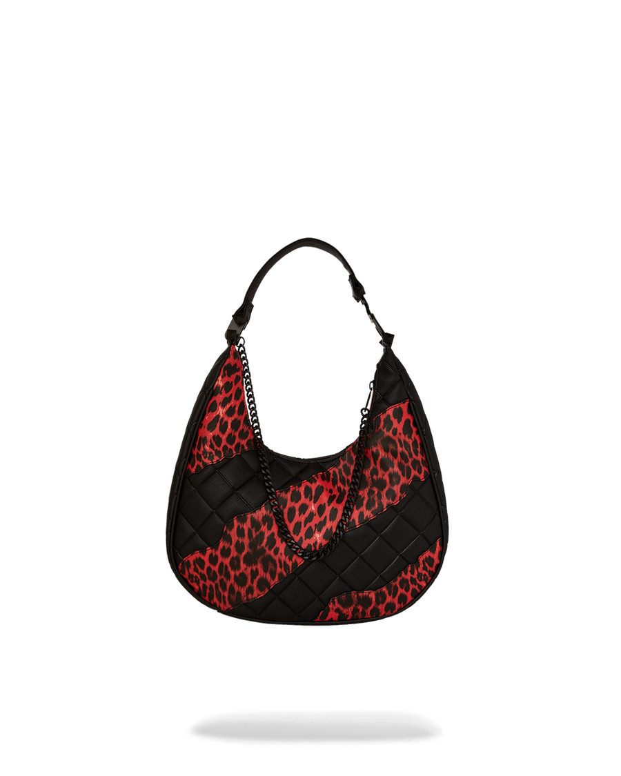 RED LEOPARD PUFFER VICE SHOULDER BAG