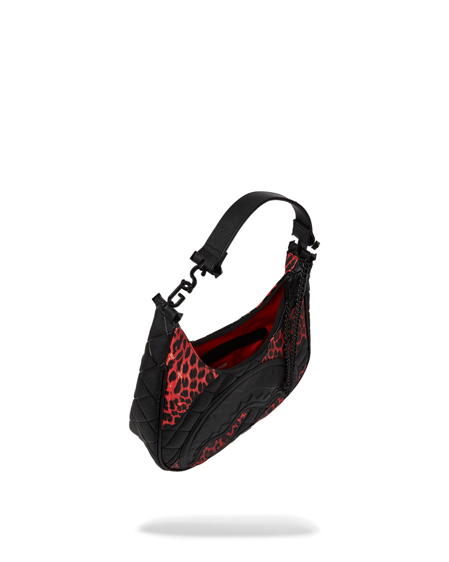 RED LEOPARD PUFFER VICE SHOULDER BAG