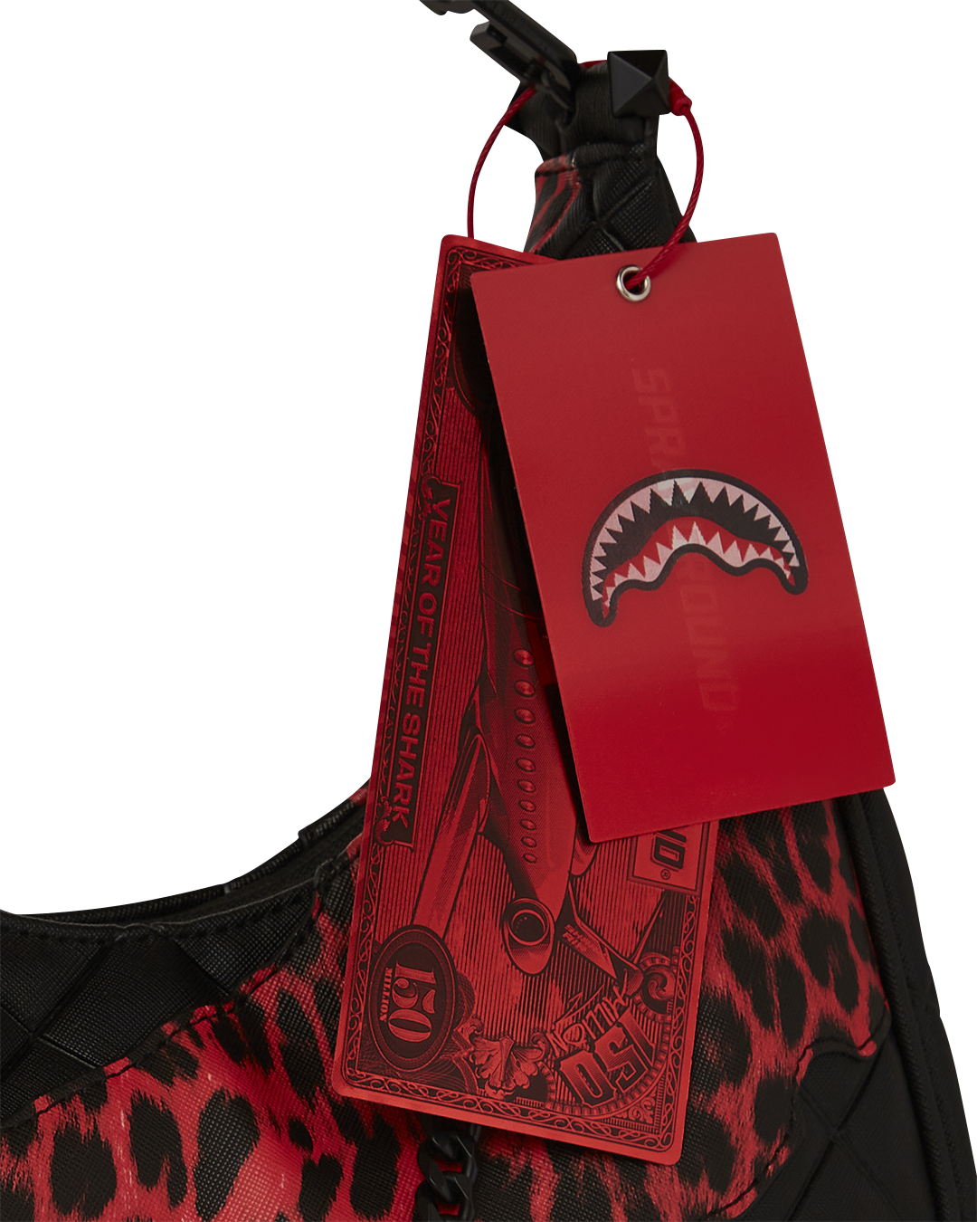 RED LEOPARD PUFFER VICE SHOULDER BAG