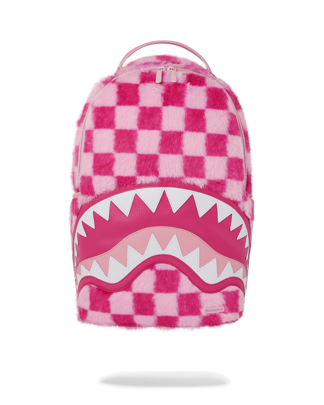 PINK FUR CHECK BACKPACK