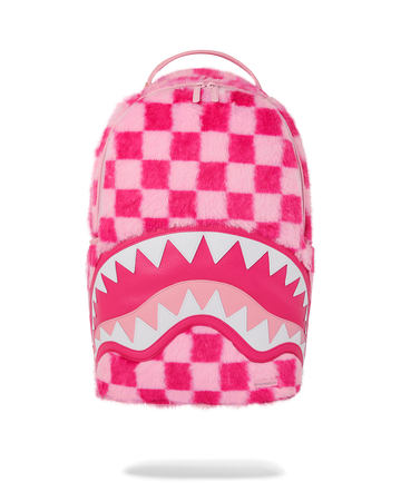 PINK FUR CHECK BACKPACK