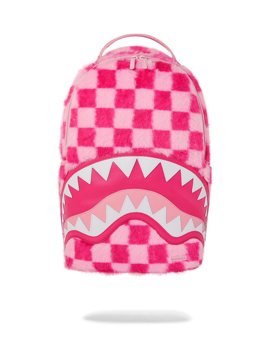 PINK FUR CHECK BACKPACK