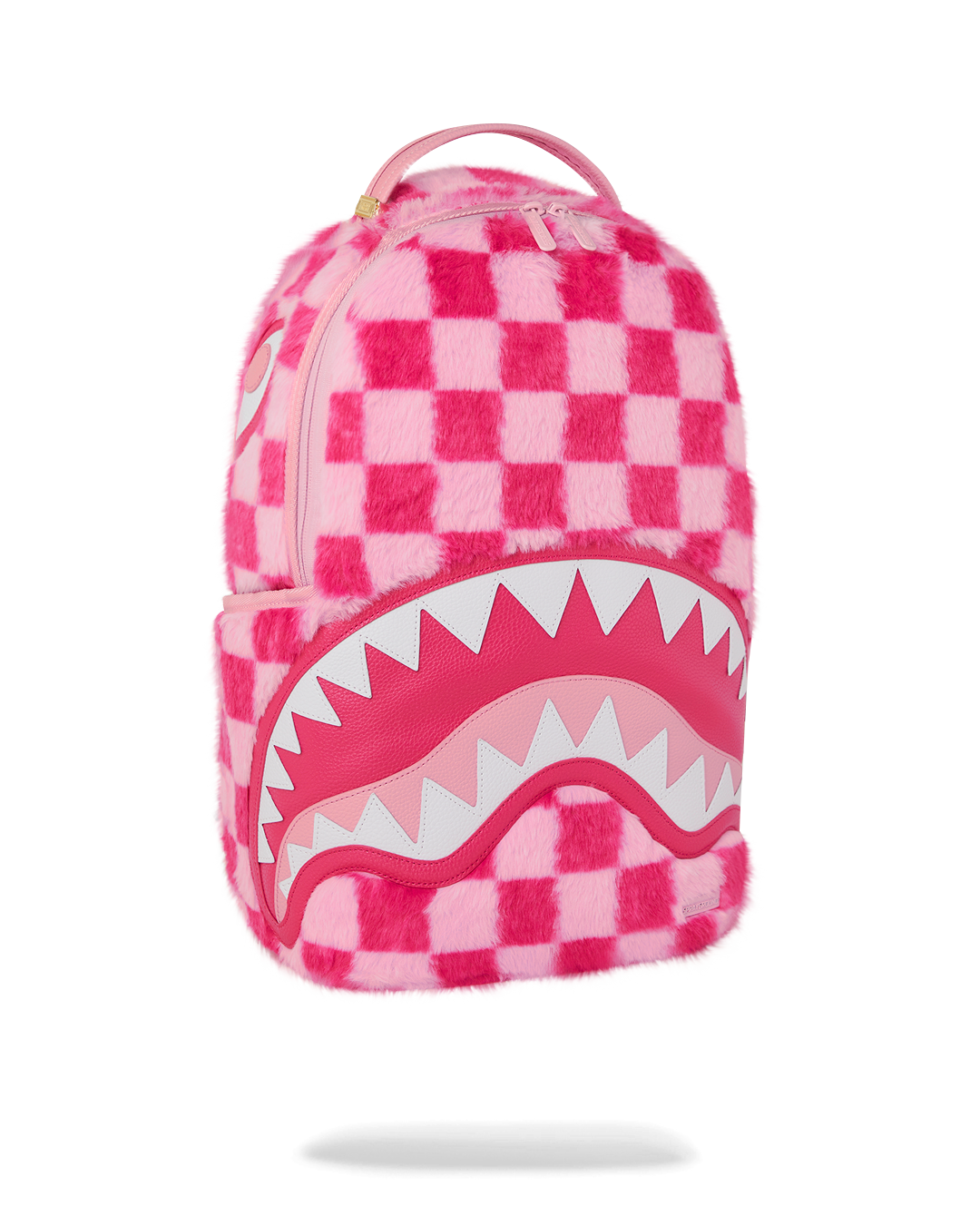PINK FUR CHECK BACKPACK