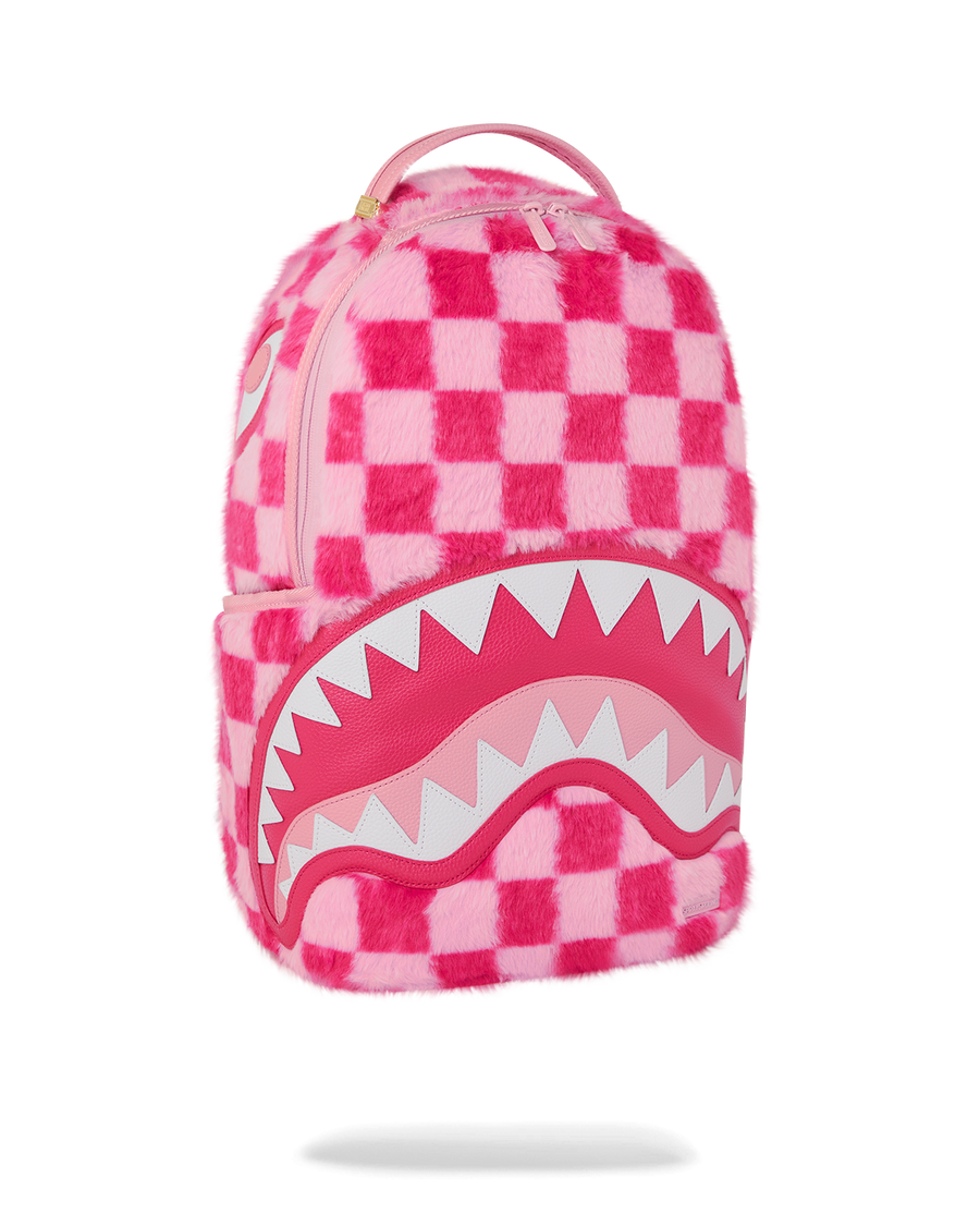 PINK FUR CHECK BACKPACK