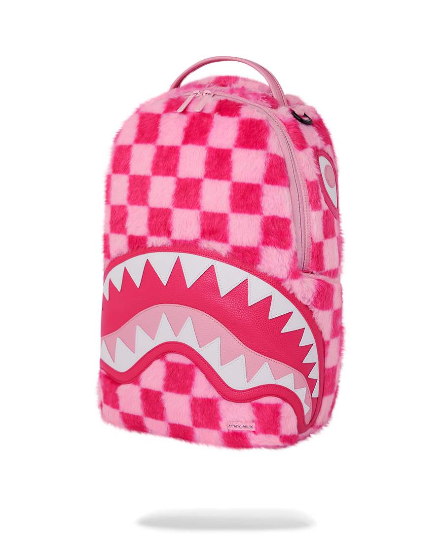 PINK FUR CHECK BACKPACK