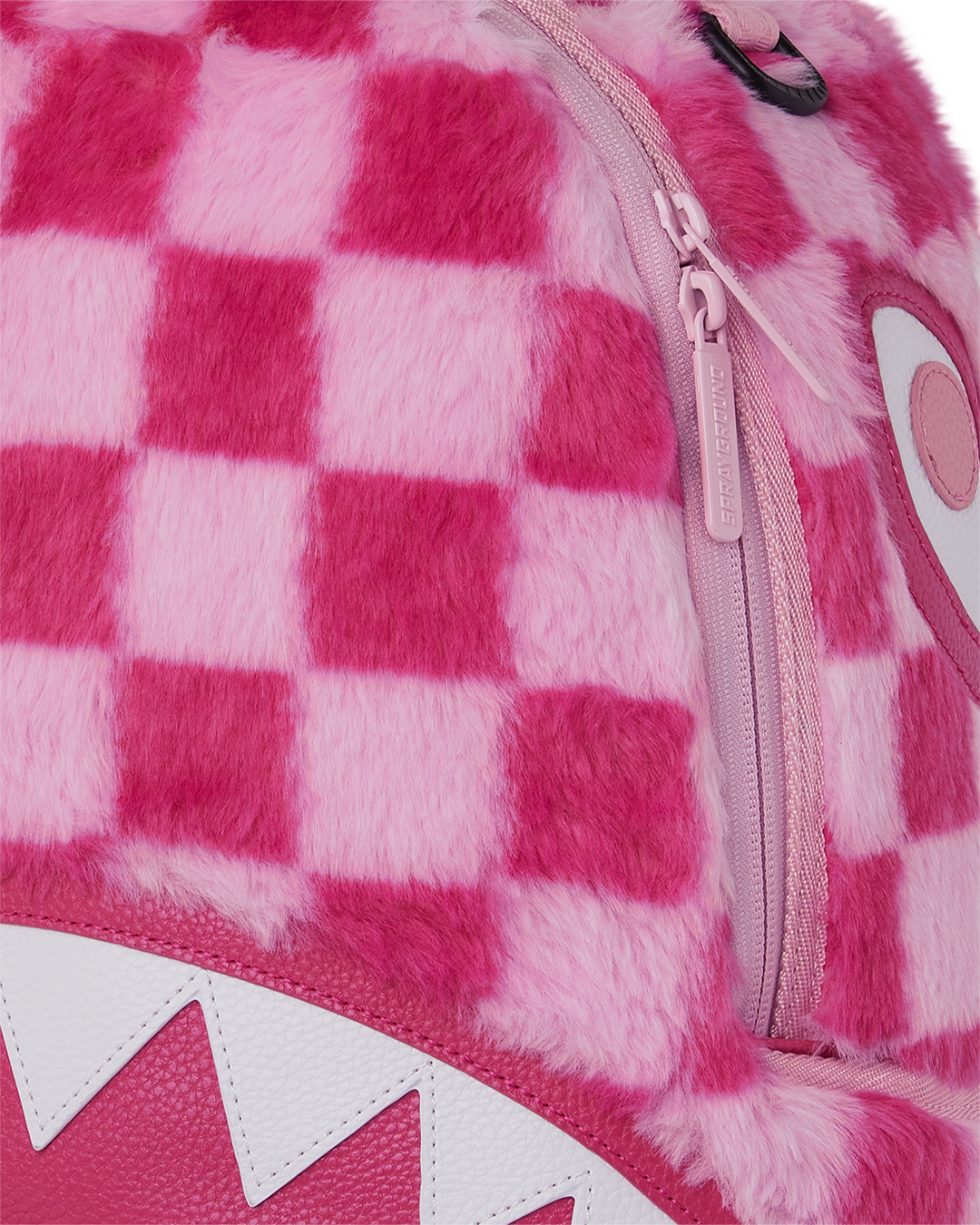 PINK FUR CHECK BACKPACK