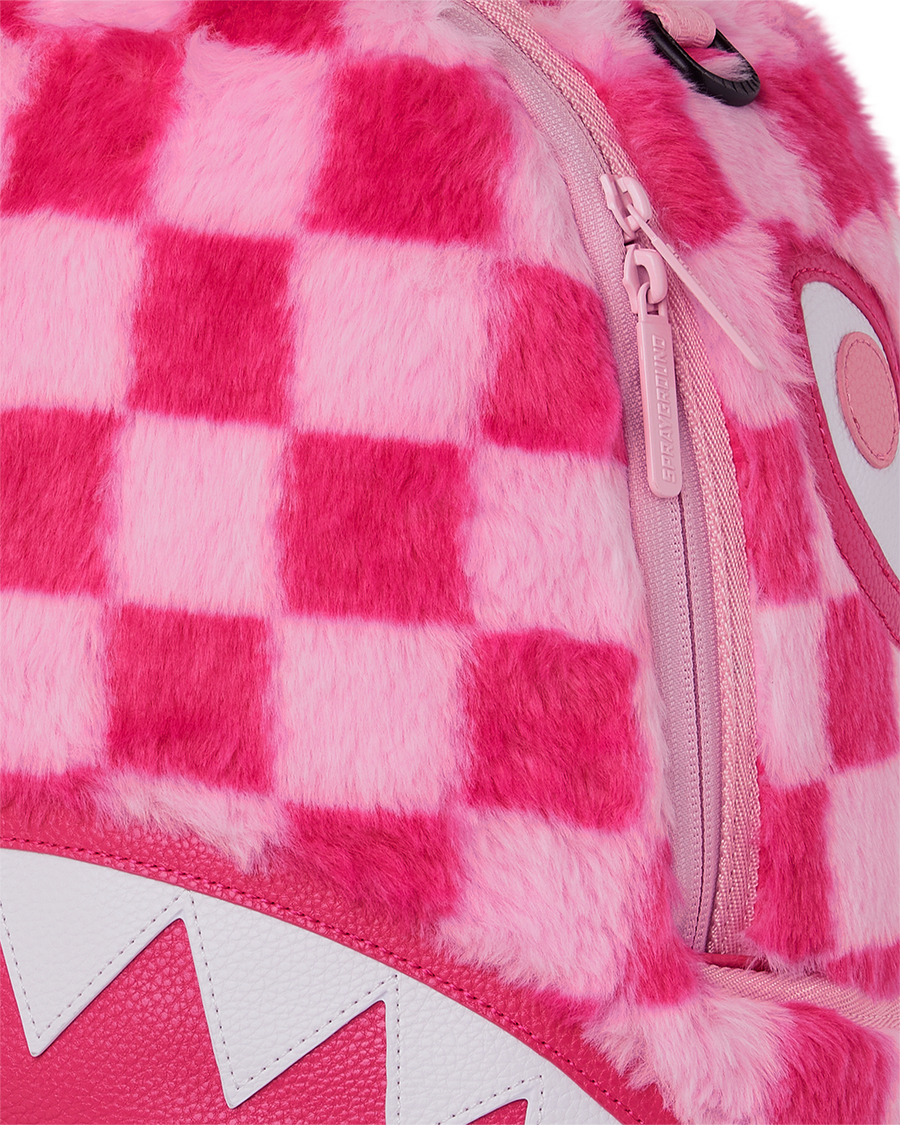 PINK FUR CHECK BACKPACK