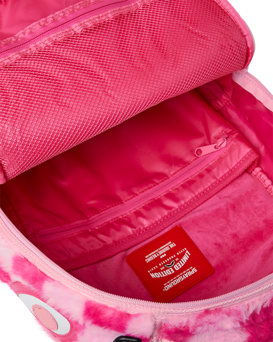 PINK FUR CHECK BACKPACK