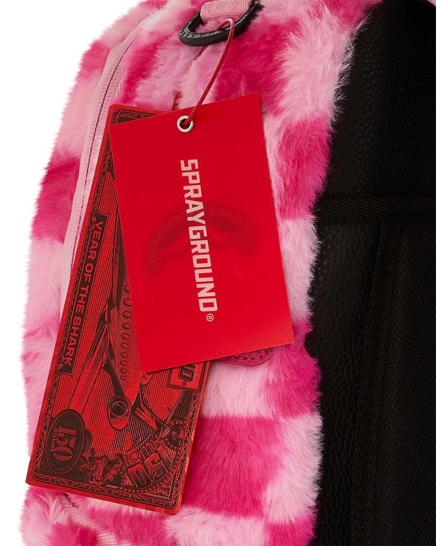 PINK FUR CHECK BACKPACK