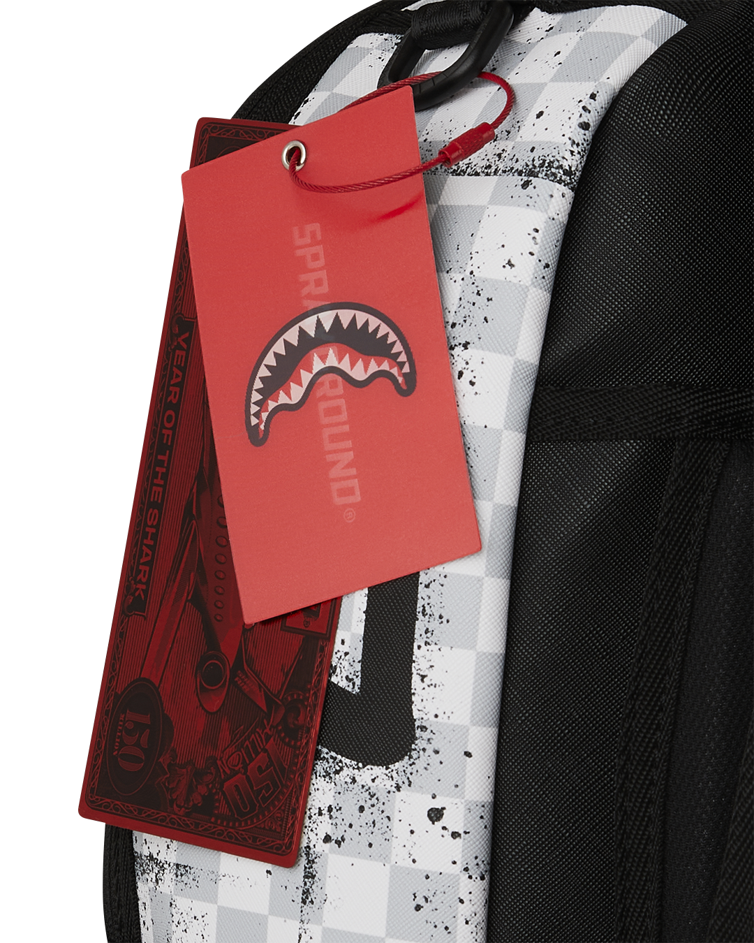 RED STENCIL SHARK BACKPACK