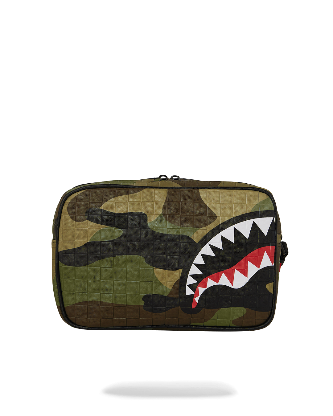 WOODLAND CAMO CHECK TOILETRY BAG