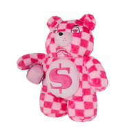 PINK FUR CHECK MONEYBEAR BACKPACK