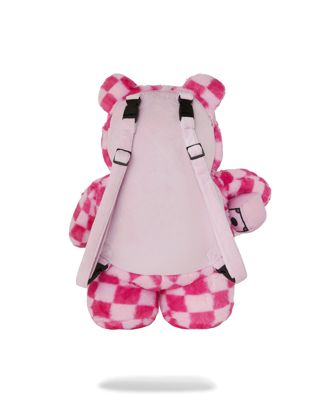 PINK FUR CHECK MONEYBEAR BACKPACK