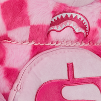 PINK FUR CHECK MONEYBEAR BACKPACK