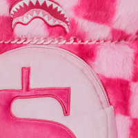 PINK FUR CHECK MONEYBEAR BACKPACK
