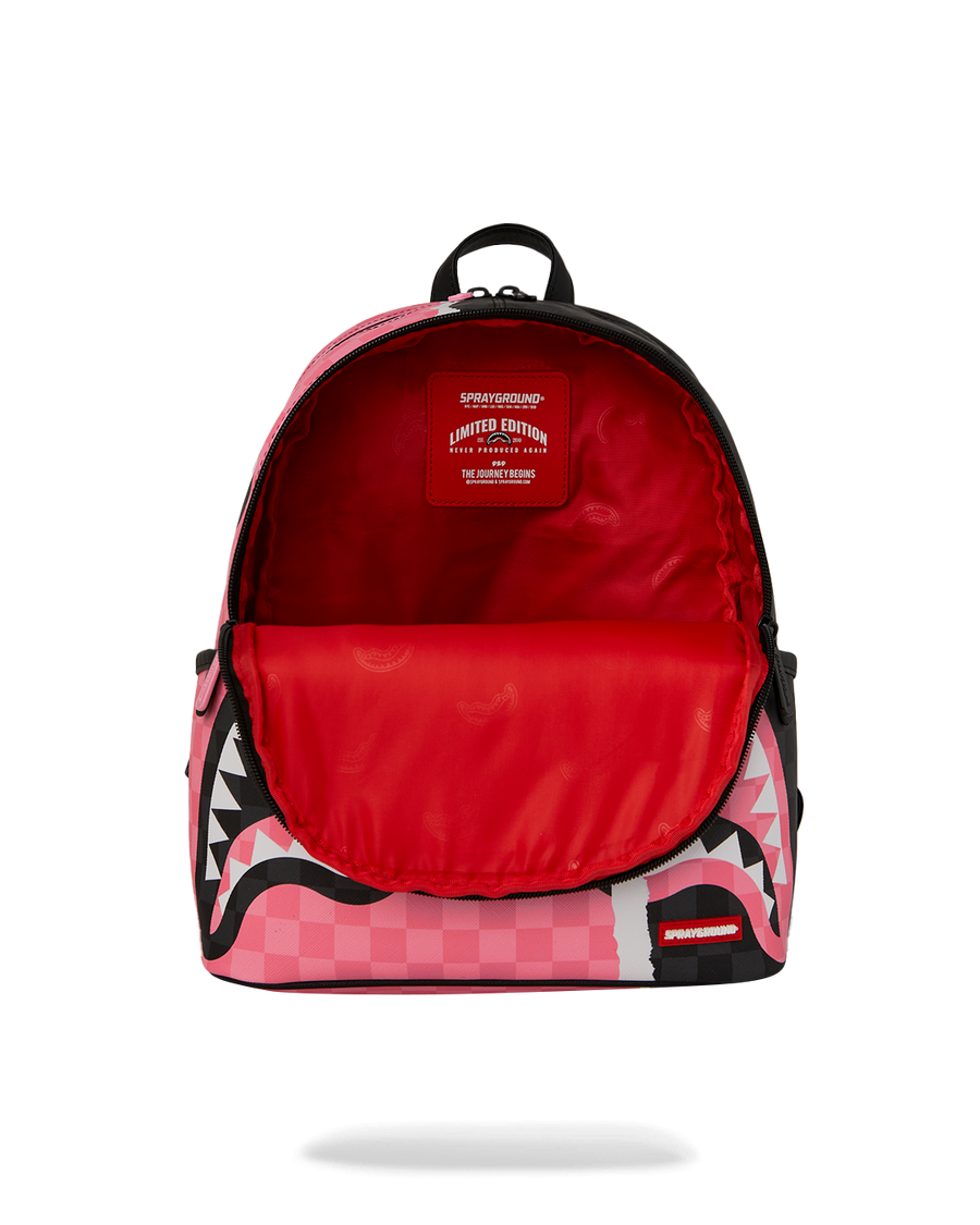 PINK AND BLACK TEAR SIP SAVAGE BACKPACK
