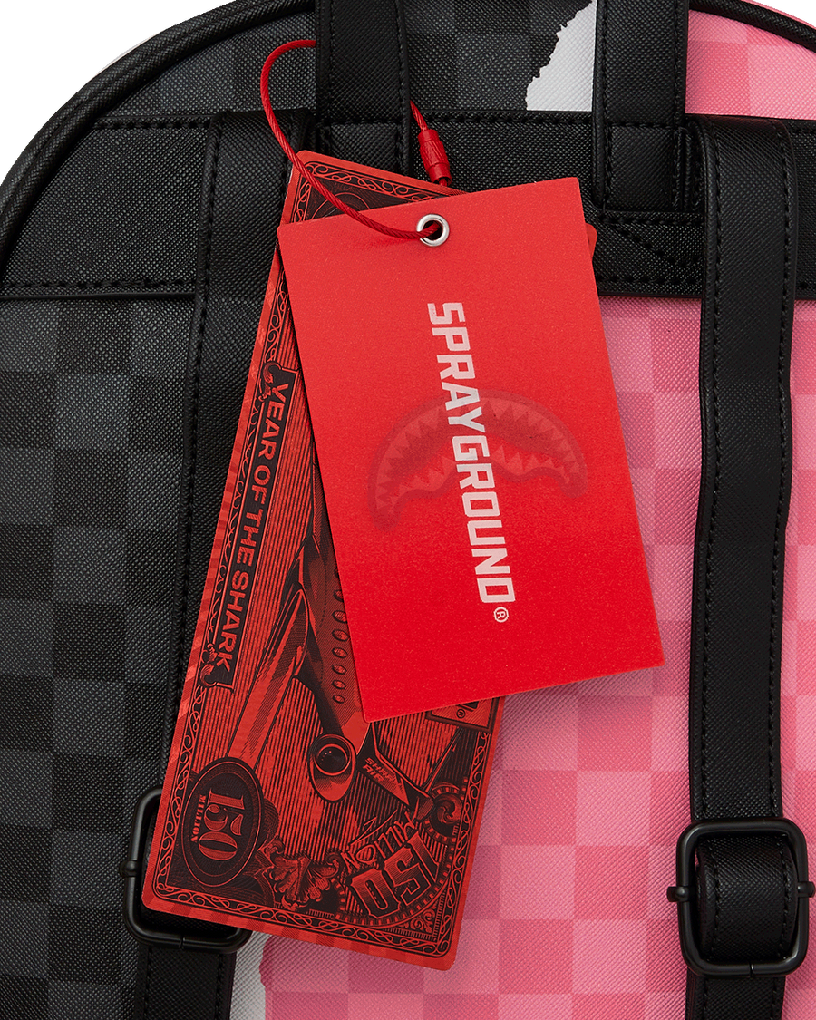 PINK AND BLACK TEAR SIP SAVAGE BACKPACK