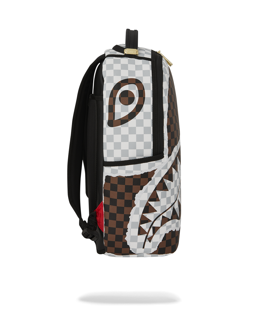CREAM AND BROWN TEAR CHECK BACKPACK