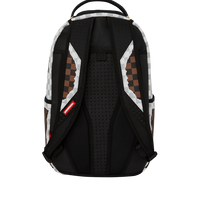 CREAM AND BROWN TEAR CHECK BACKPACK