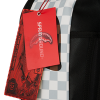 CREAM AND BROWN TEAR CHECK BACKPACK