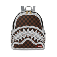 CREAM AND BROWN TEAR CHECK SAVAGE BACKPACK