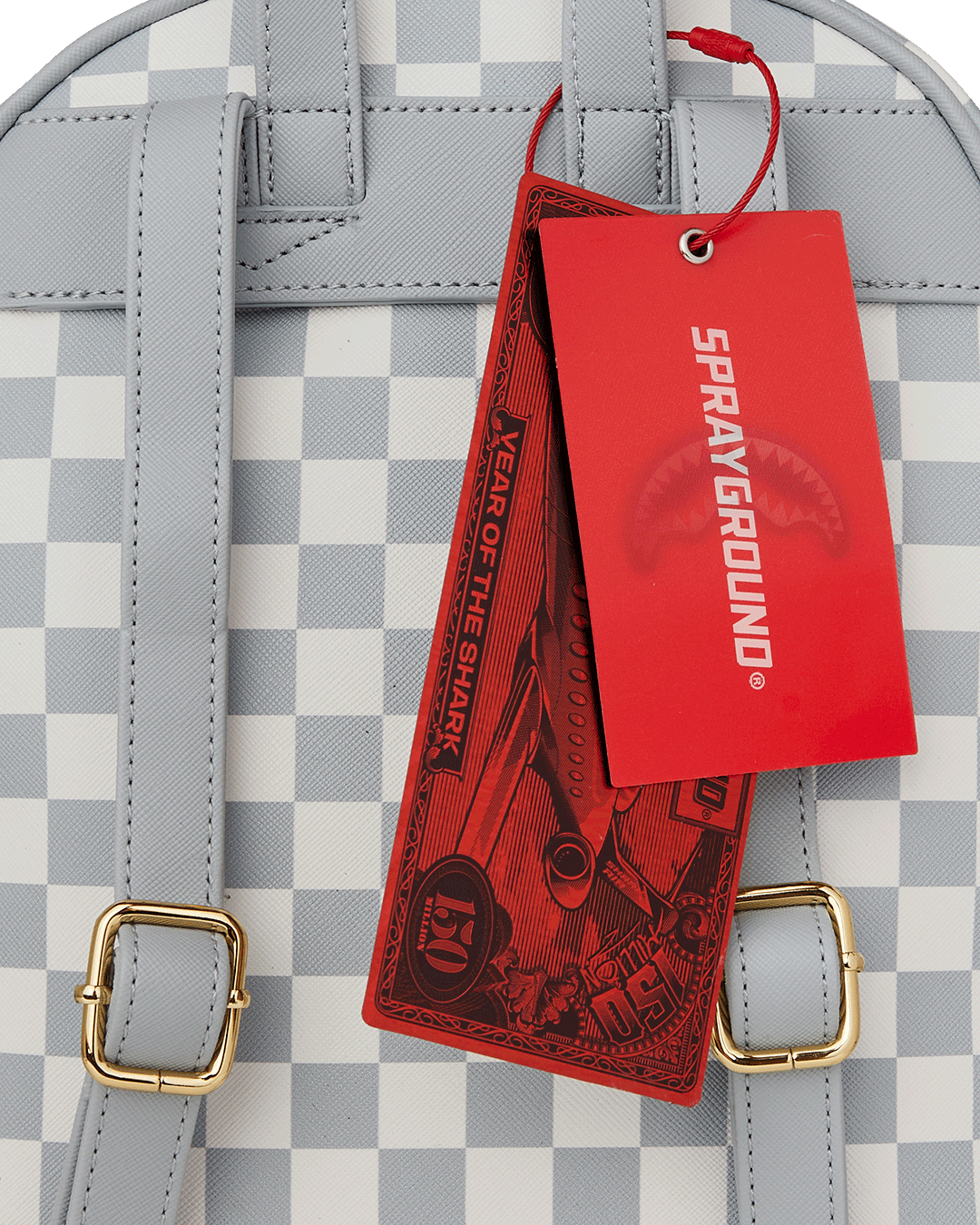 CREAM AND BROWN TEAR CHECK SAVAGE BACKPACK