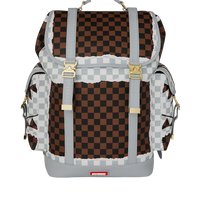 CREAM AND BROWN TEAR CHECK MONTE CARLO BACKPACK