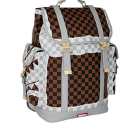 CREAM AND BROWN TEAR CHECK MONTE CARLO BACKPACK