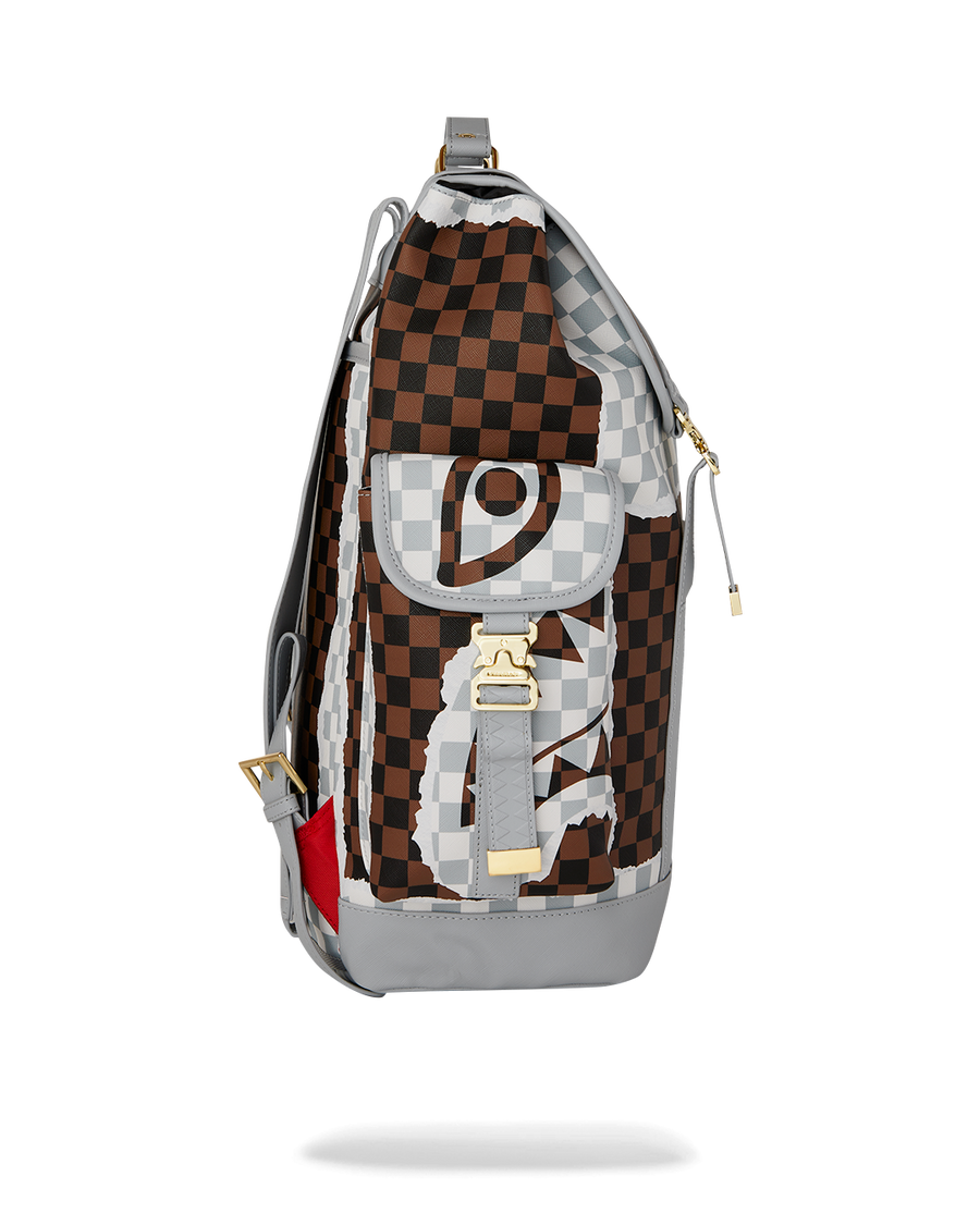 CREAM AND BROWN TEAR CHECK MONTE CARLO BACKPACK