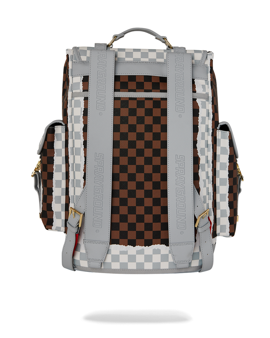 CREAM AND BROWN TEAR CHECK MONTE CARLO BACKPACK