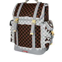 CREAM AND BROWN TEAR CHECK MONTE CARLO BACKPACK