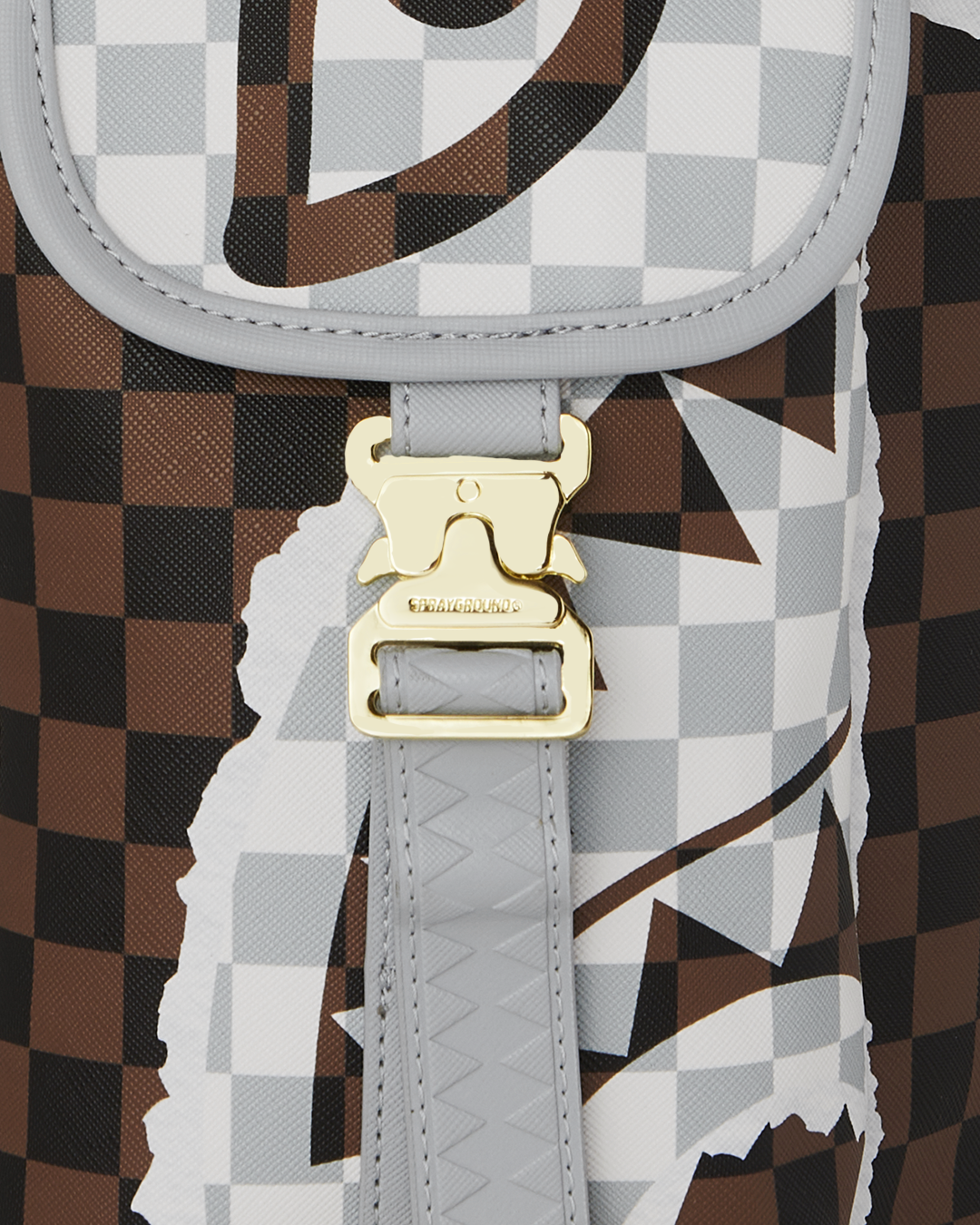 CREAM AND BROWN TEAR CHECK MONTE CARLO BACKPACK