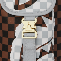 CREAM AND BROWN TEAR CHECK MONTE CARLO BACKPACK