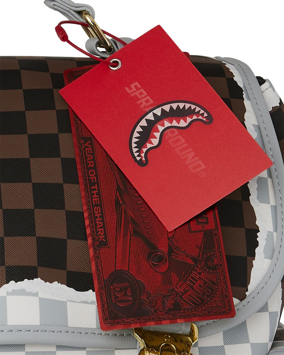 CREAM AND BROWN TEAR CHECK MONTE CARLO BACKPACK