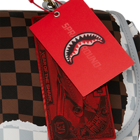 CREAM AND BROWN TEAR CHECK MONTE CARLO BACKPACK