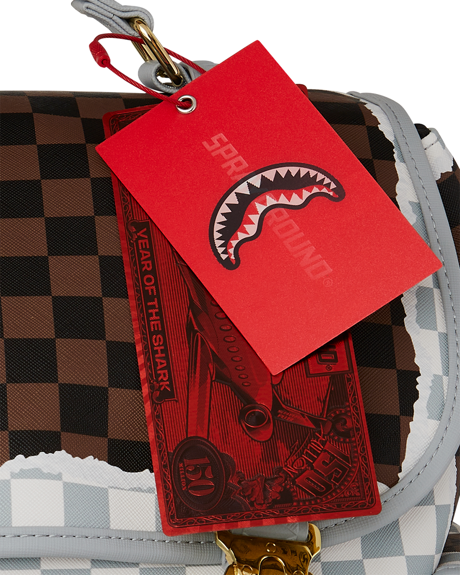 CREAM AND BROWN TEAR CHECK MONTE CARLO BACKPACK