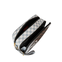 CREAM AND BROWN TEAR CHECK TOILETRY BAG